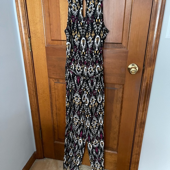 Loft Ikat Print Sleeveless Jumpsuit Size Medium Petite - Picture 1 of 7